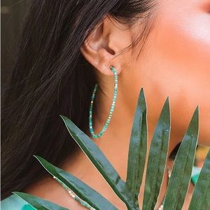 Kendra Scott Scarlet Gold Hoop Earrings in Turquoise